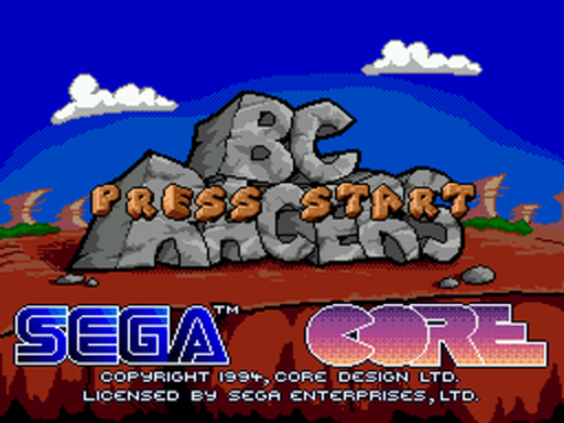BC Racers title screen for Sega CD